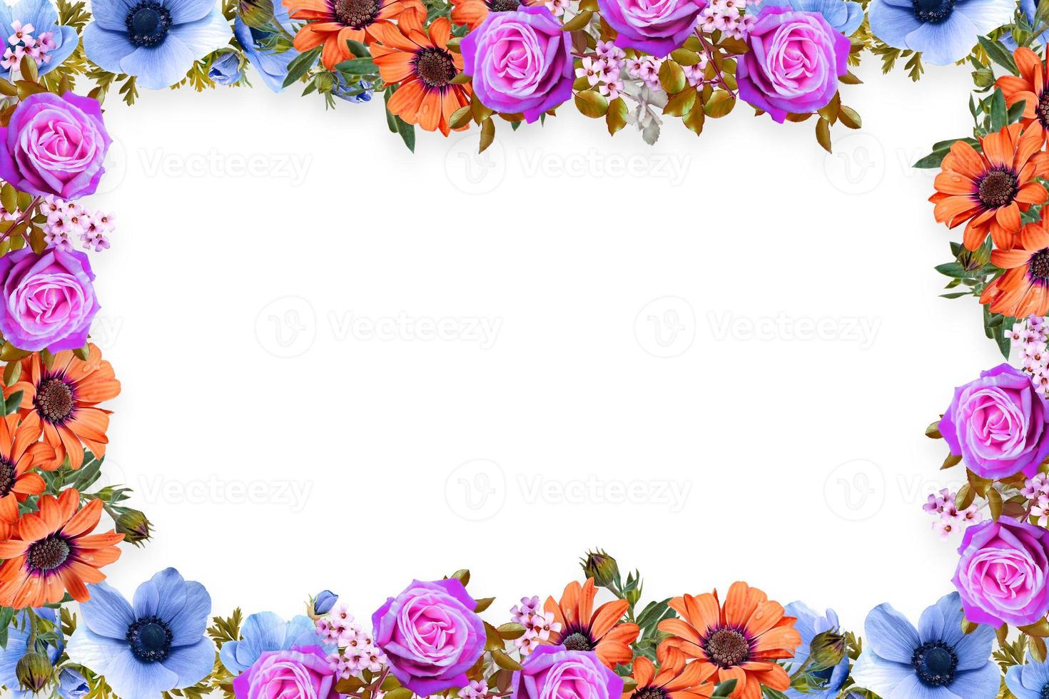 Flower border Frame Background, Flower Background, Floral Frame Background. photo