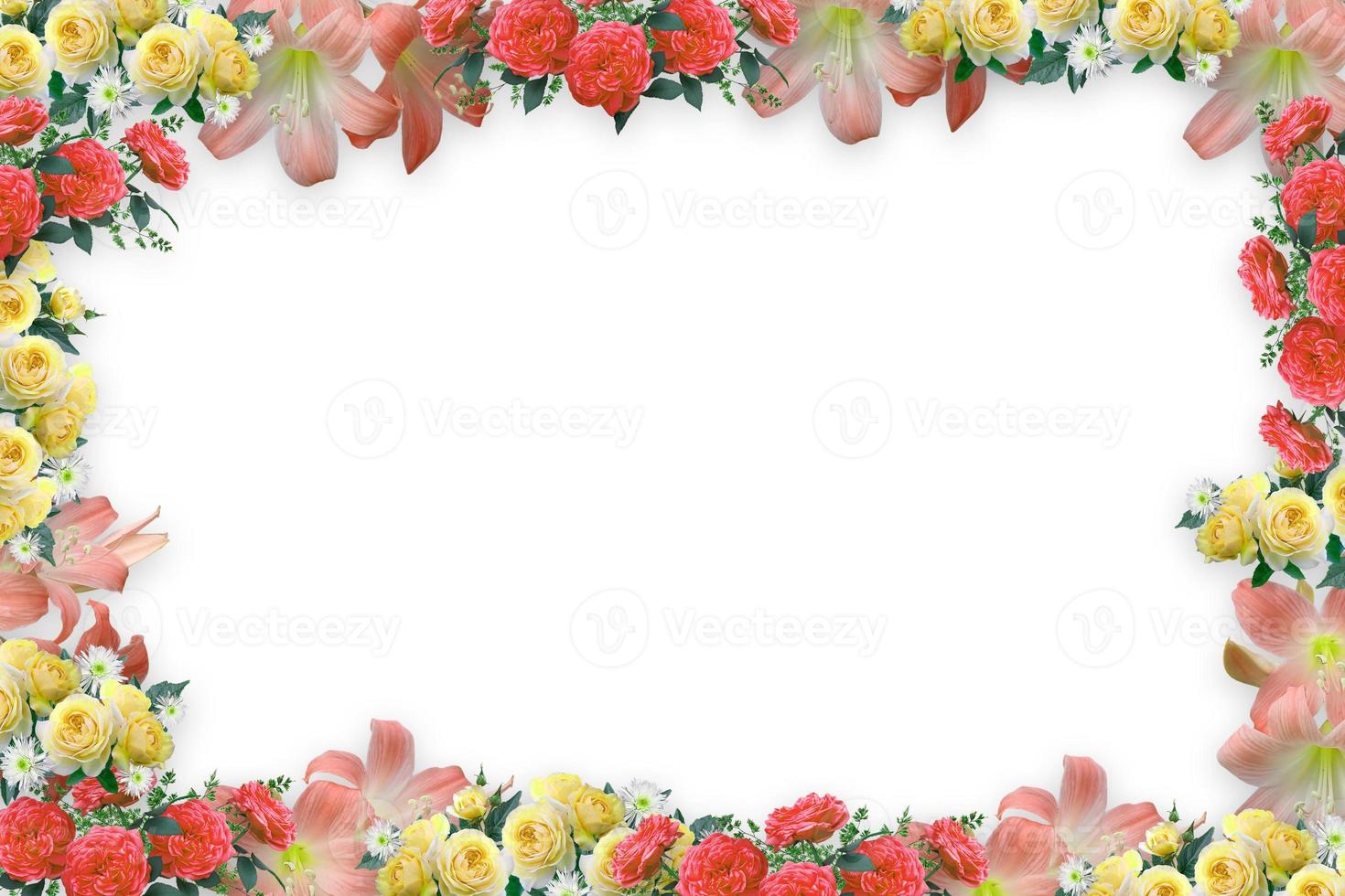 Flower border Frame Background, Flower Background, Floral Frame Background. photo