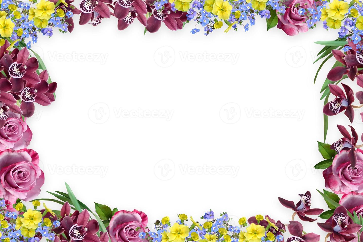 Flower border Frame Background, Flower Background, Floral Frame Background. photo