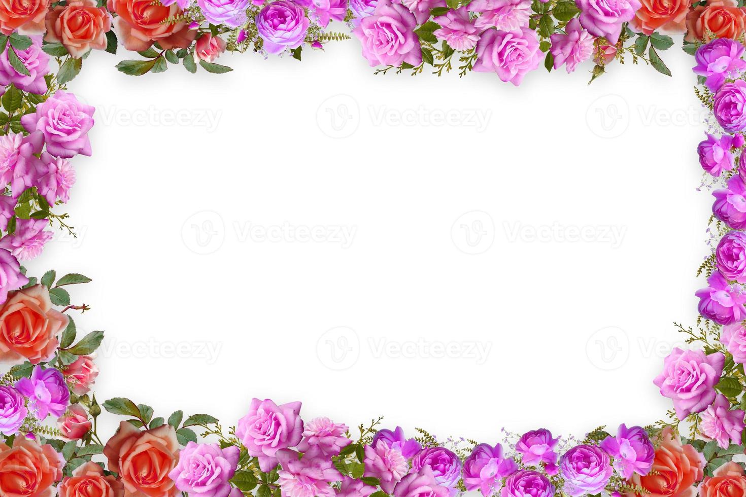 Flower border Frame Background, Flower Background, Floral Frame Background. photo