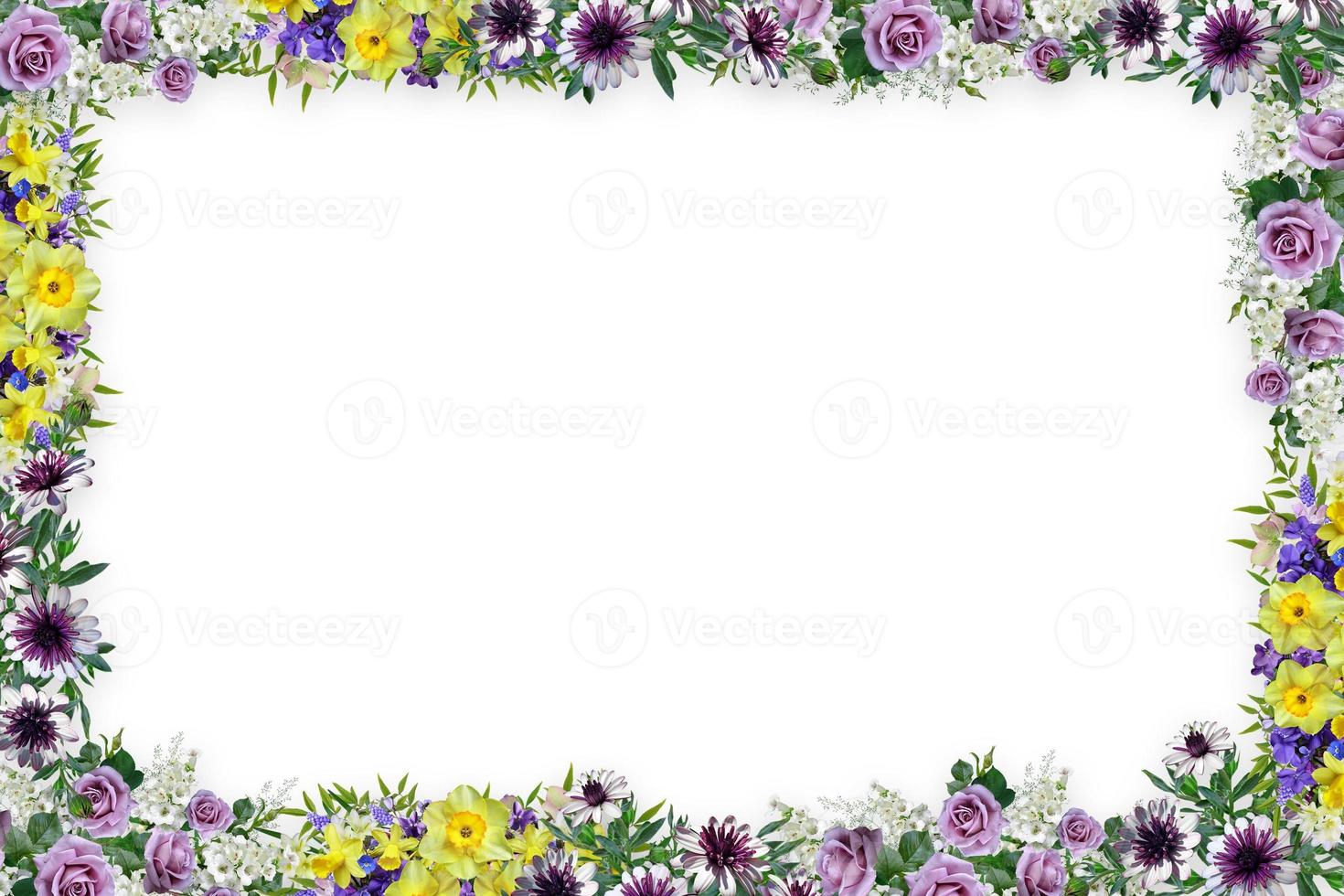 Flower border Frame Background, Flower Background, Floral Frame Background. photo