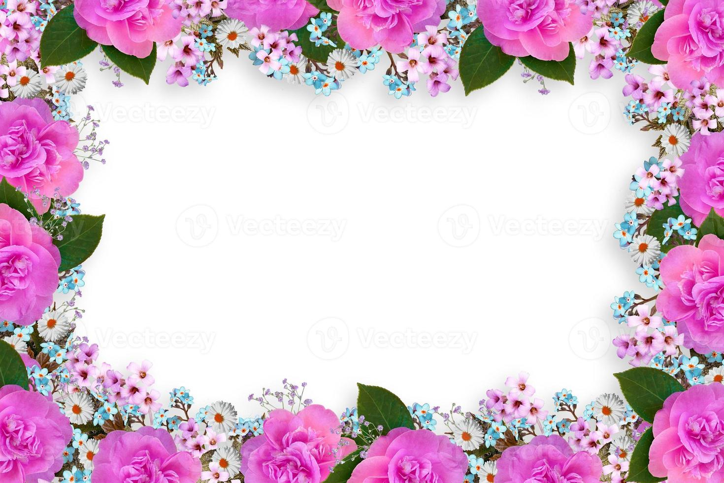 Flower border Frame Background, Flower Background, Floral Frame Background. photo