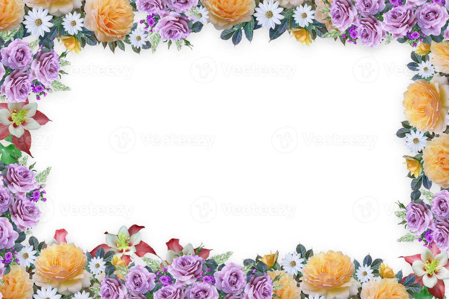 Flower border Frame Background, Flower Background, Floral Frame Background. photo