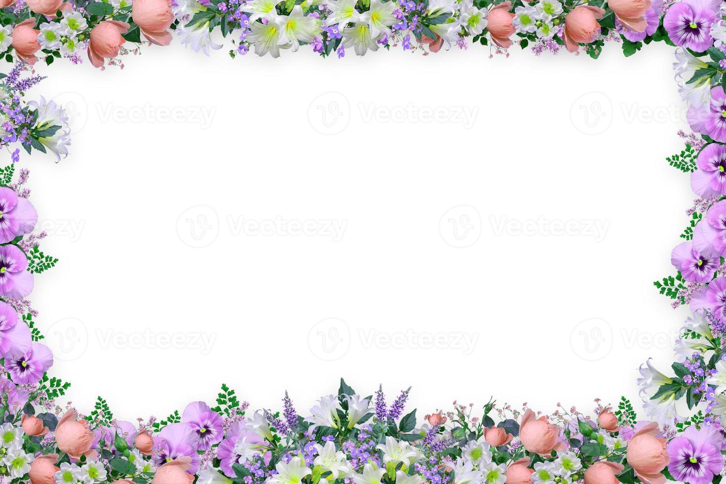 Flower border Frame Background, Flower Background, Floral Frame Background. photo