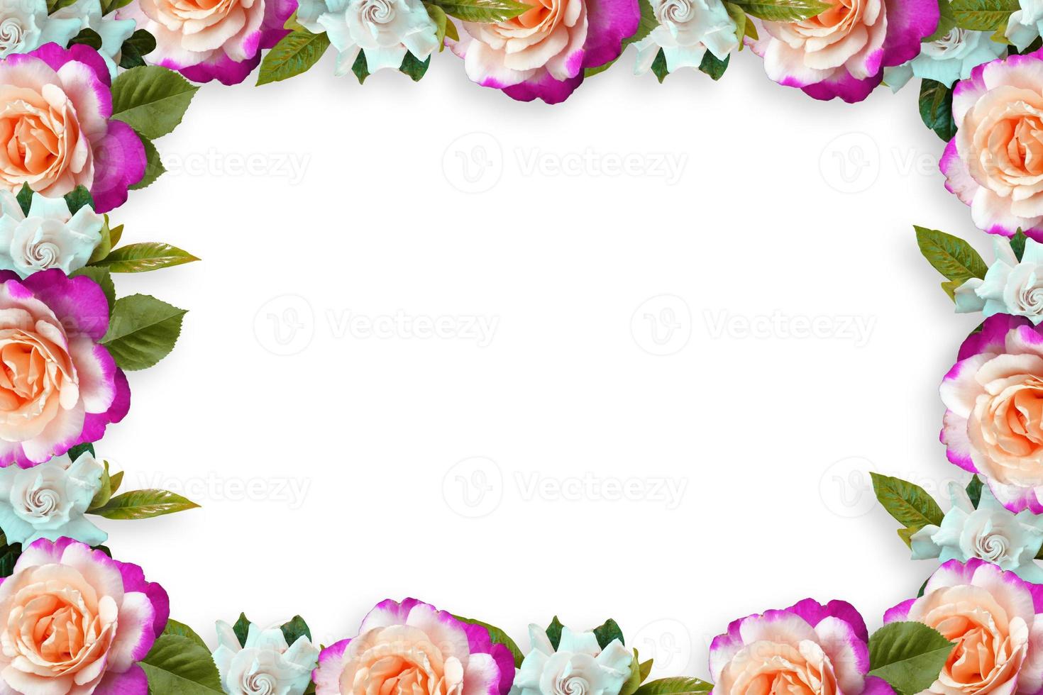 Flower border Frame Background, Flower Background, Floral Frame Background. photo