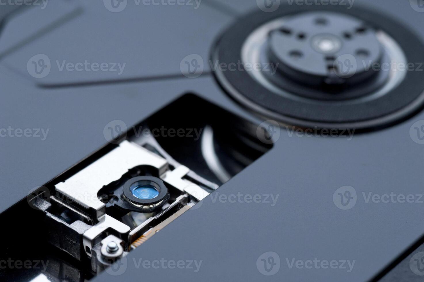 Parts of optical disc drive in closeup view 11109709 Stock Photo at
