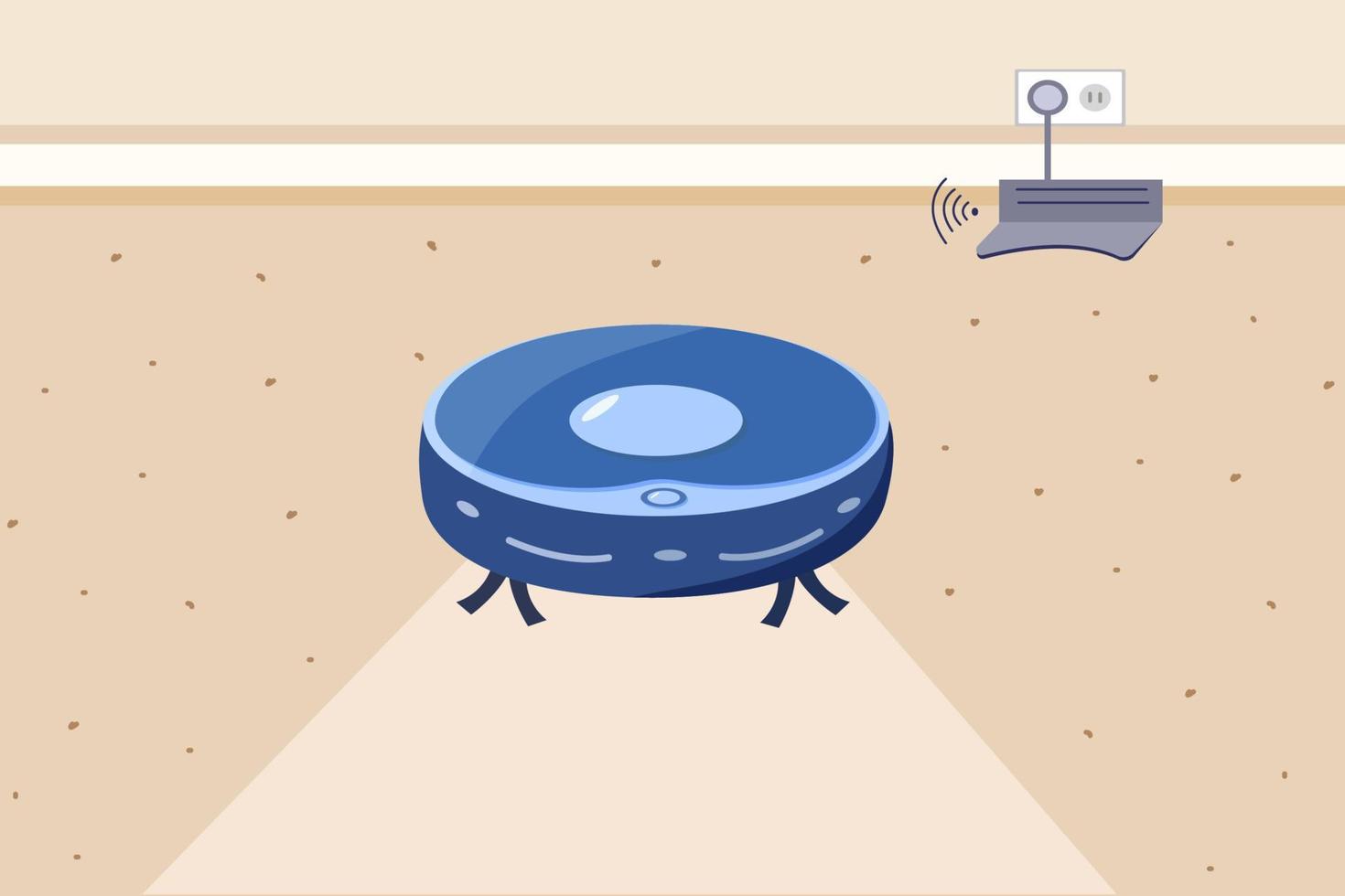 robot vacuum cleaner. The interior of the room, the concept of home