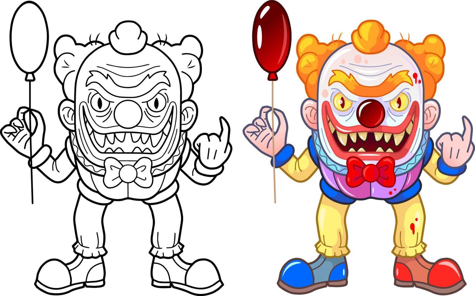 payaso monstruo divertido de la historieta vector