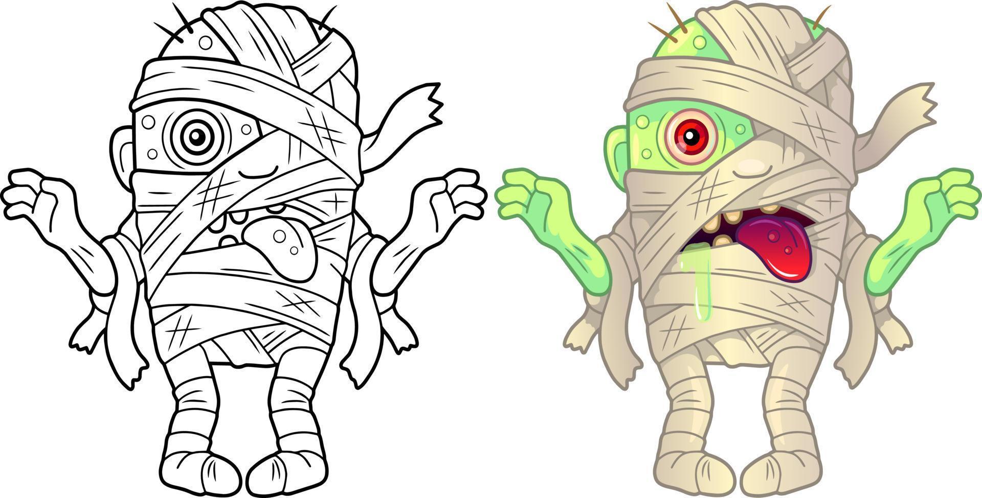 cartoon funny monster mummy vector