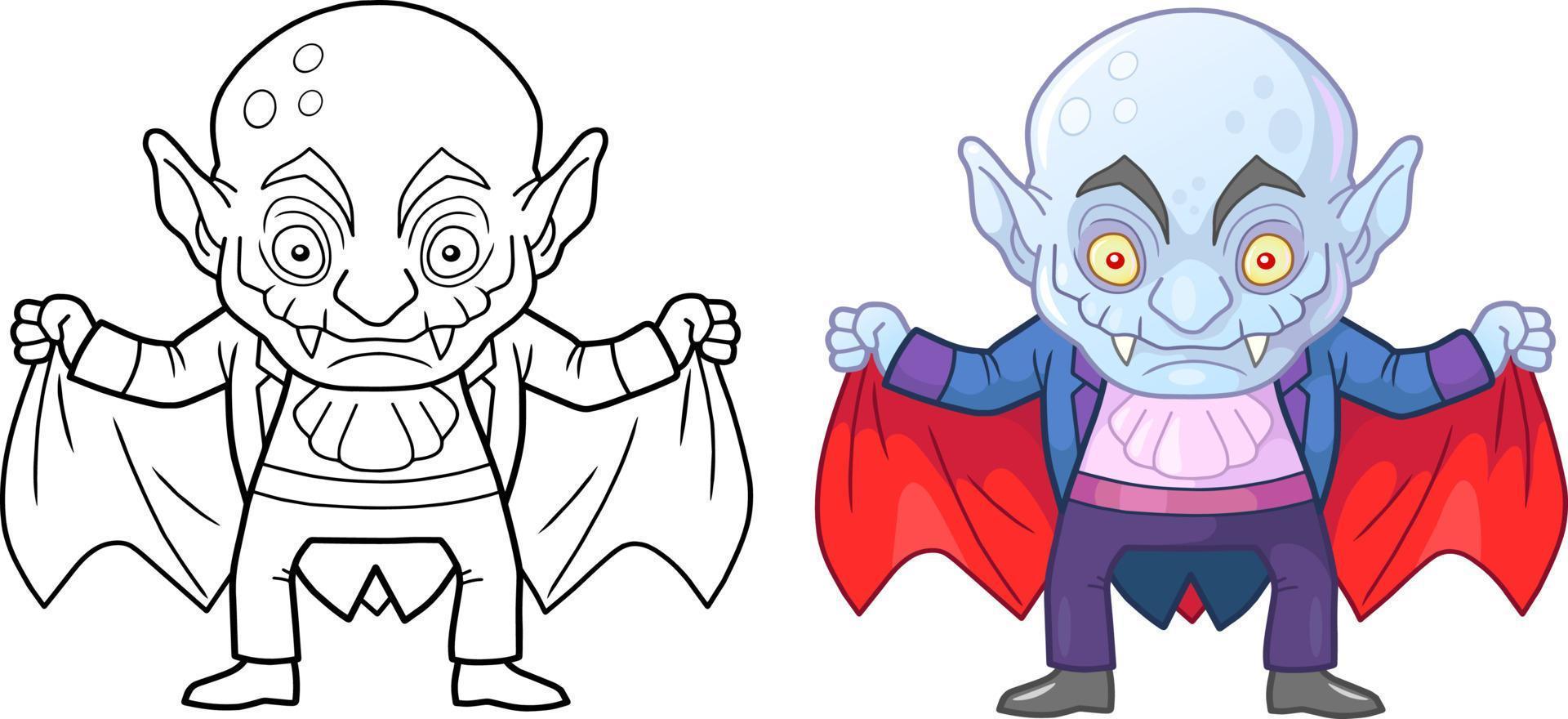 caricatura, divertido, monstruo, vampiro vector