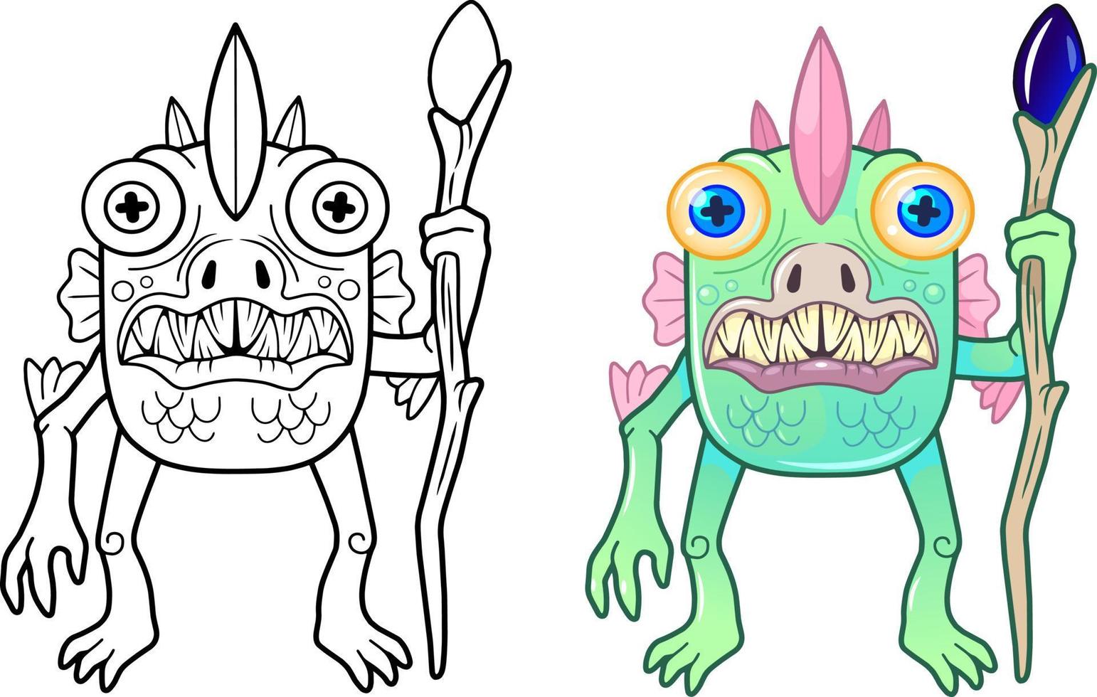 cartoon funny monster vector