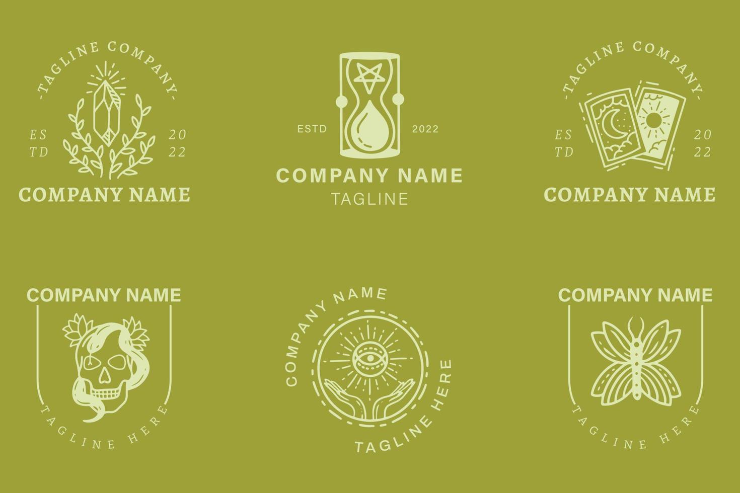 Minimalist company Logo Templates Set Mystical Element vector