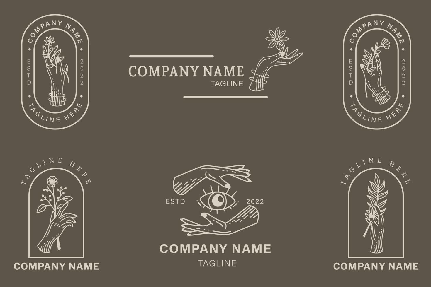 Mystical Logo Symbol Templates Element Dark Gray Pastel. vector