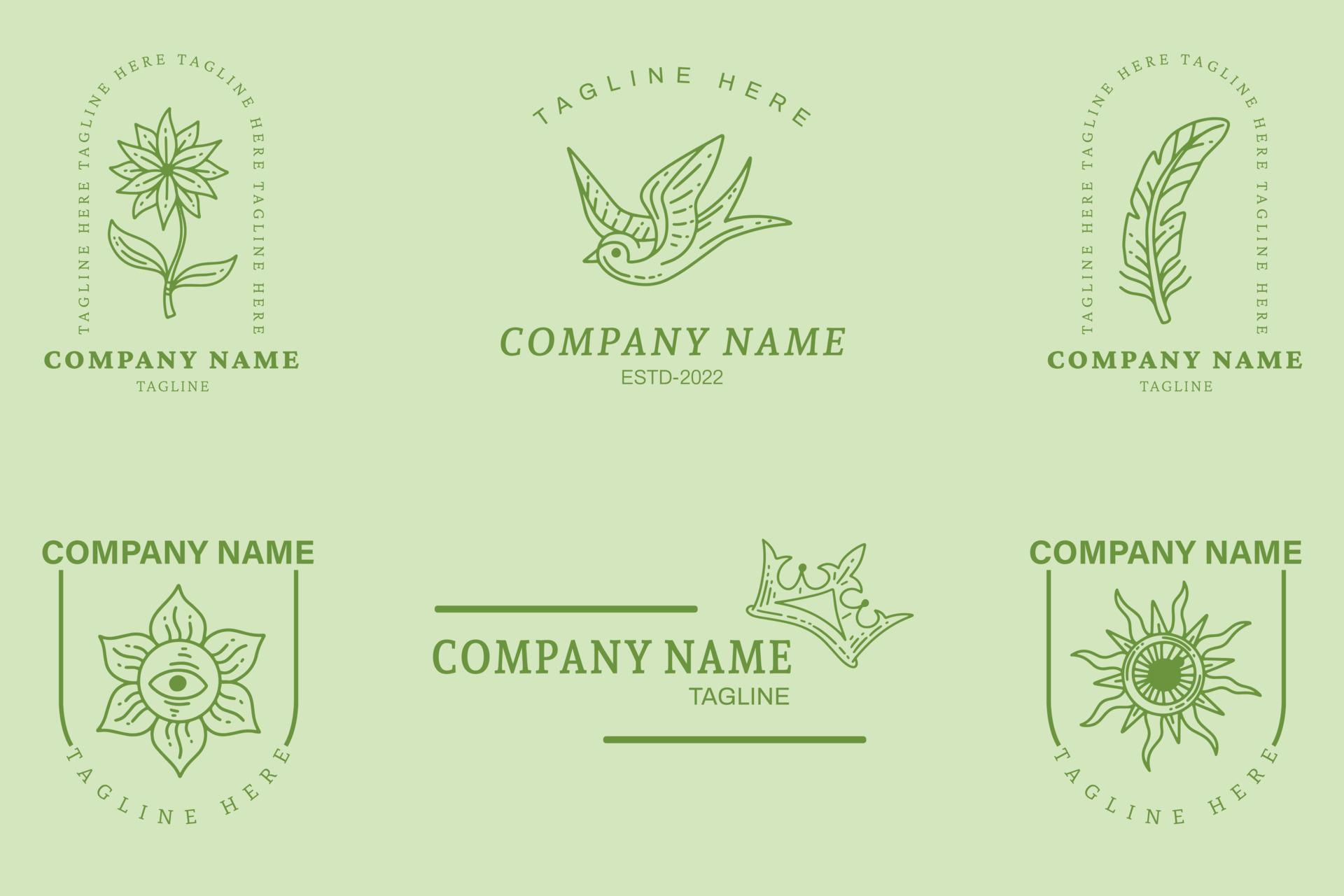 Green Mystical Logo Symbol Templates Element Green Soft Pastel Green Mystical Logo Symbol Templates Element Green Soft Pastel