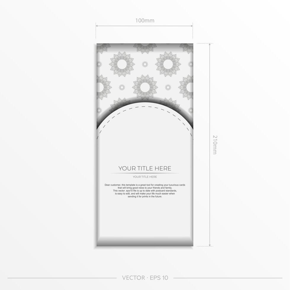 Preparing postcards in white with black patterns. vector