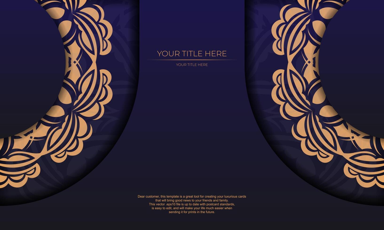 Two ornate gold and blue frames with a gold border vector