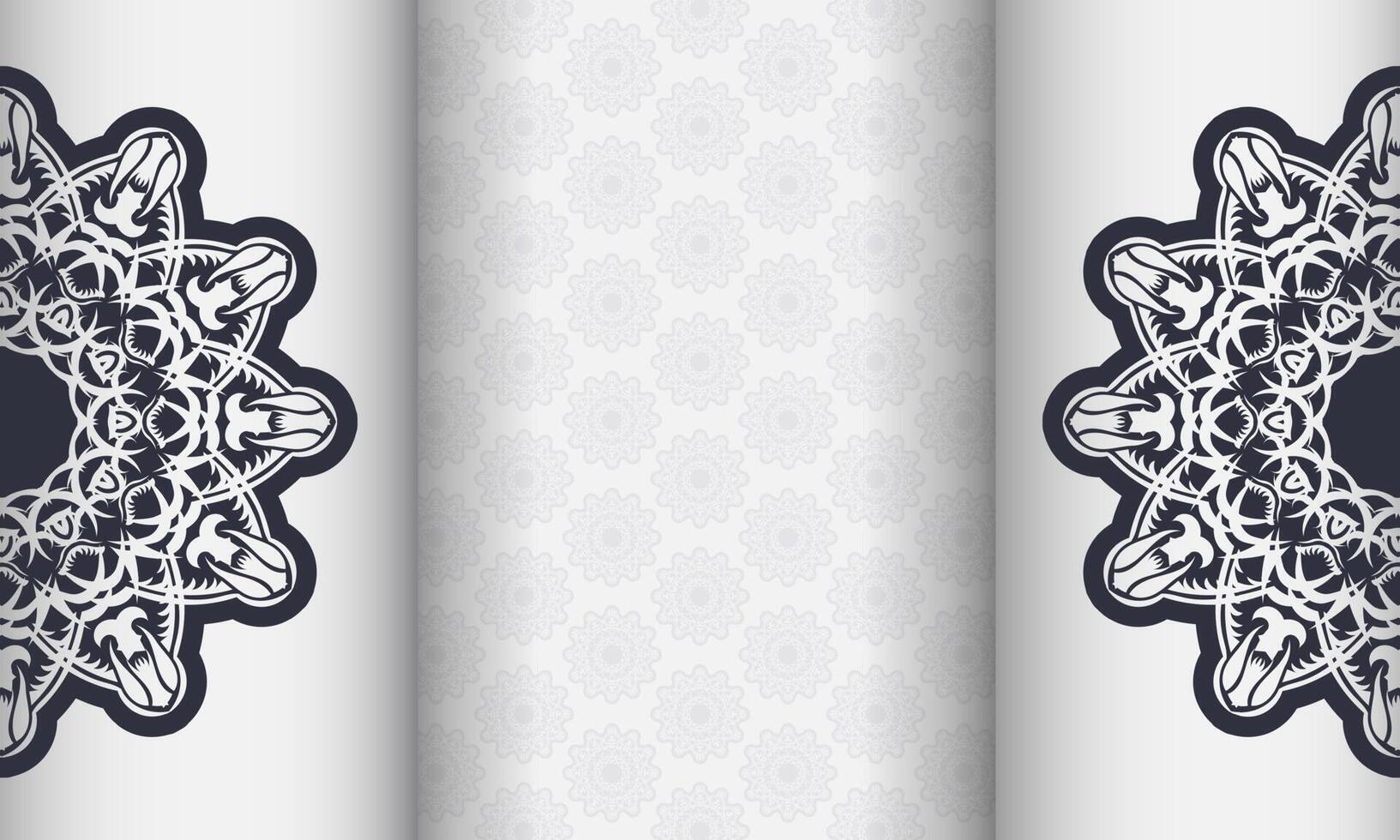 Two white and black decorative banners with ornate designs vector