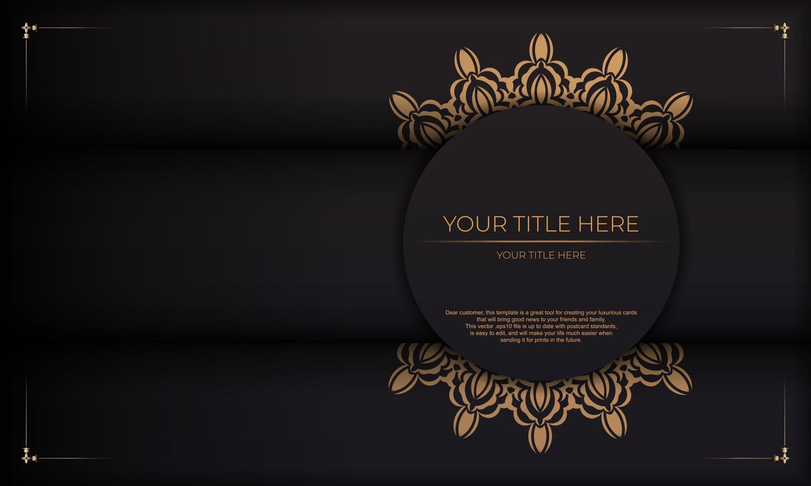 Luxurious background with vintage vintage ornaments and place for text. Print-ready invitation design with mandala ornament. vector