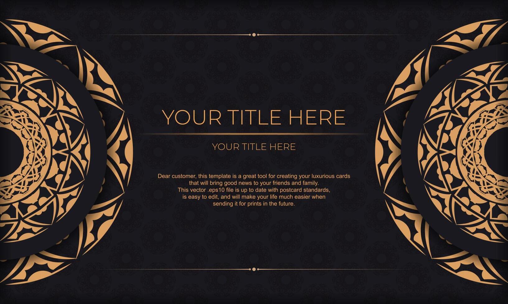 Golden oriental background with a black background vector