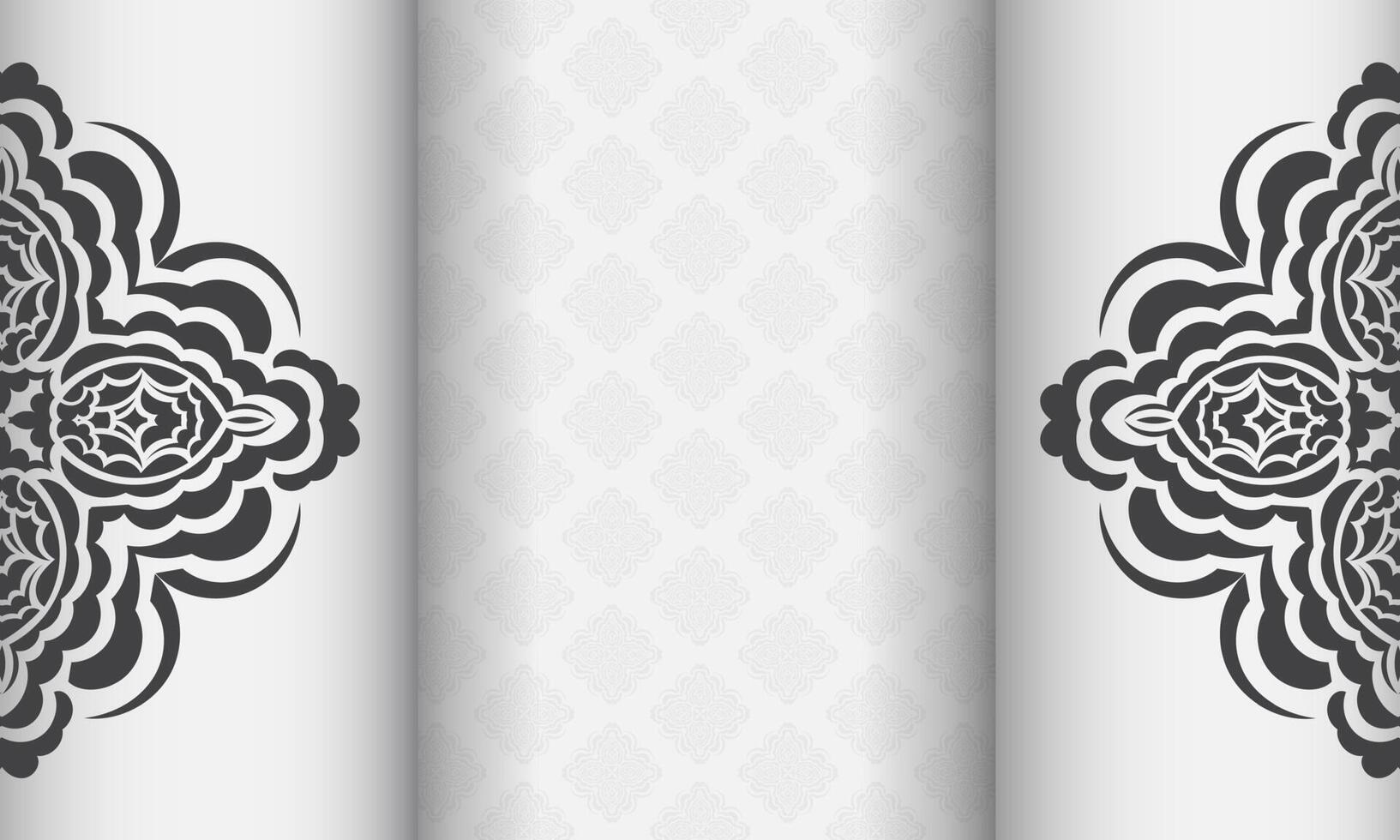White banner of gorgeous vector patterns with mandala ornaments and place under text. Print-ready invitation design with mandala patterns.