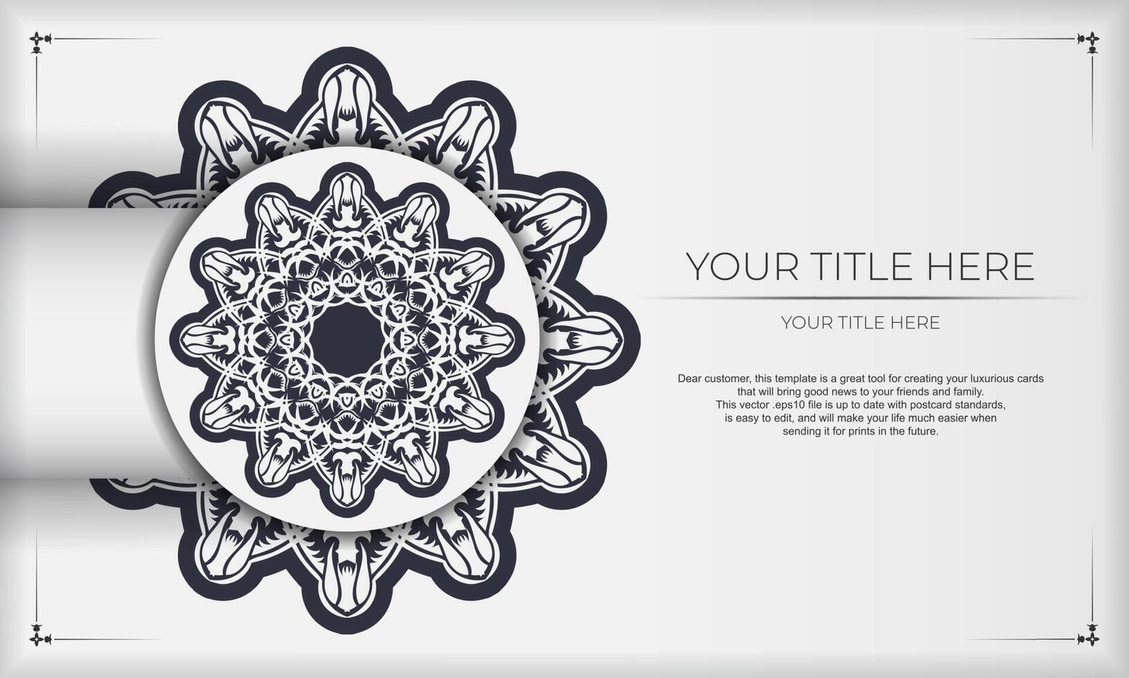 White luxury background with abstract vintage ornaments and place for your design. Template for print design invitation card with vintage ornament. vector