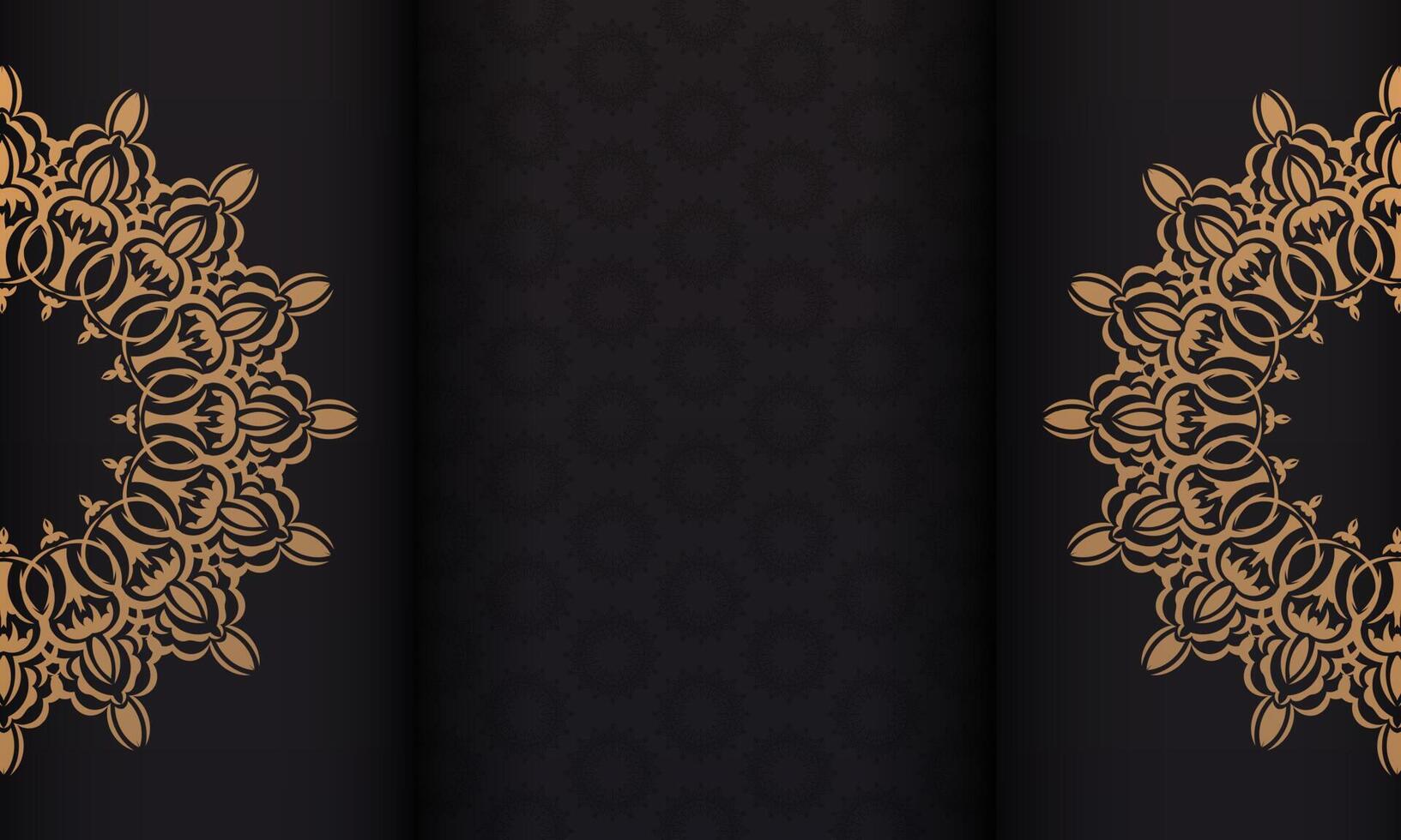 Luxurious banner with vintage ornaments and place under the text. Print-ready invitation design with mandala patterns. vector