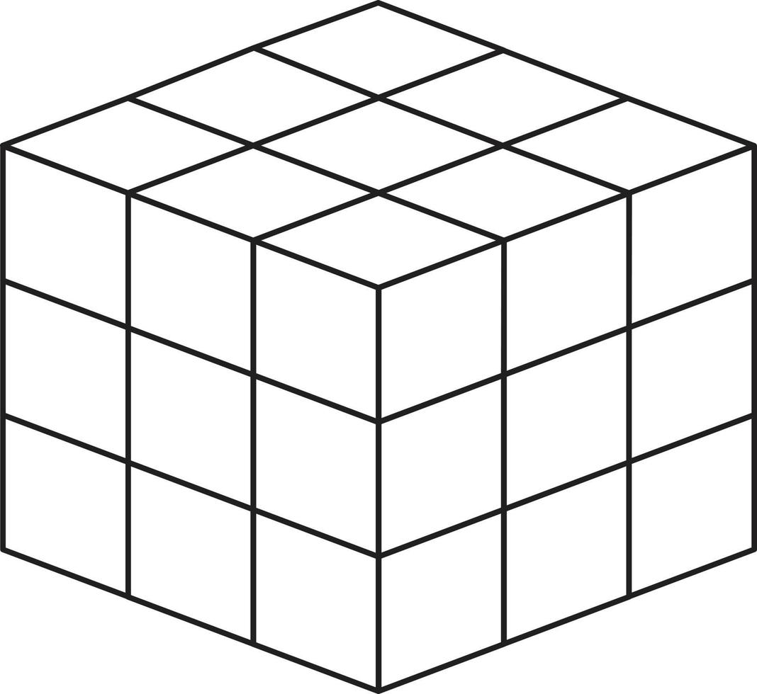 math cube line icon. glyph symbol. block and geometric sign. vector