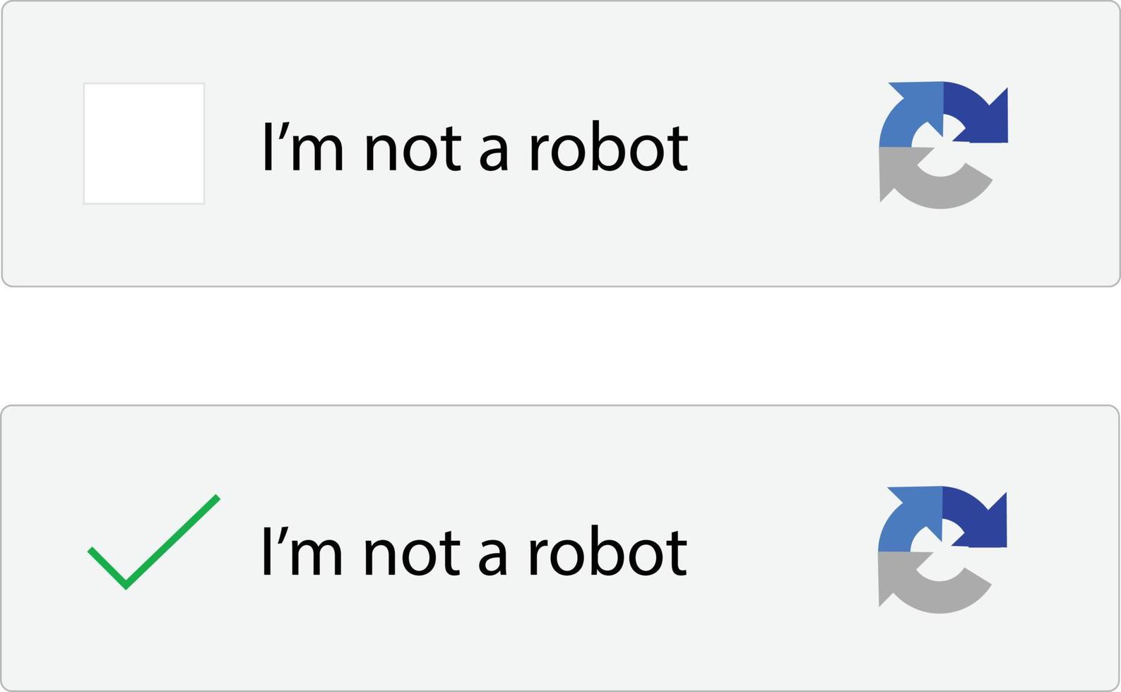 I am not robot on white background. captcha i am not a robot computer code. site security