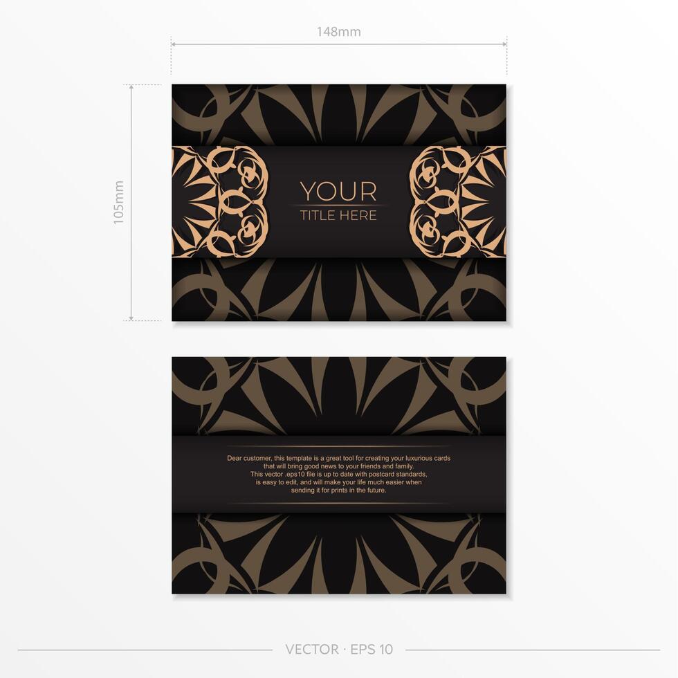 Business card template with ornate design vector
