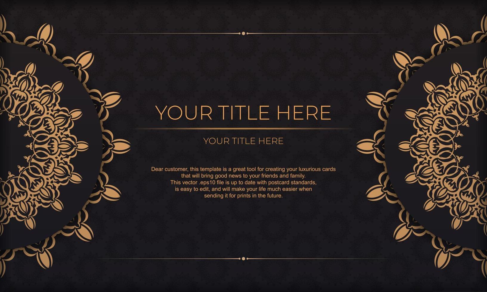 Luxury vector background with vintage ornaments and place for your design. Invitation card design with mandala ornament.