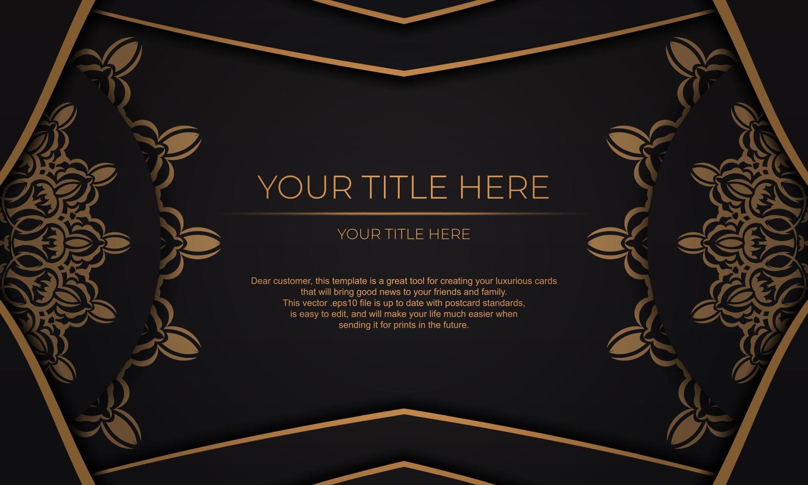 Luxury template banner with vintage ornaments for your design. Vector Print-ready invitation design with mandala ornament.