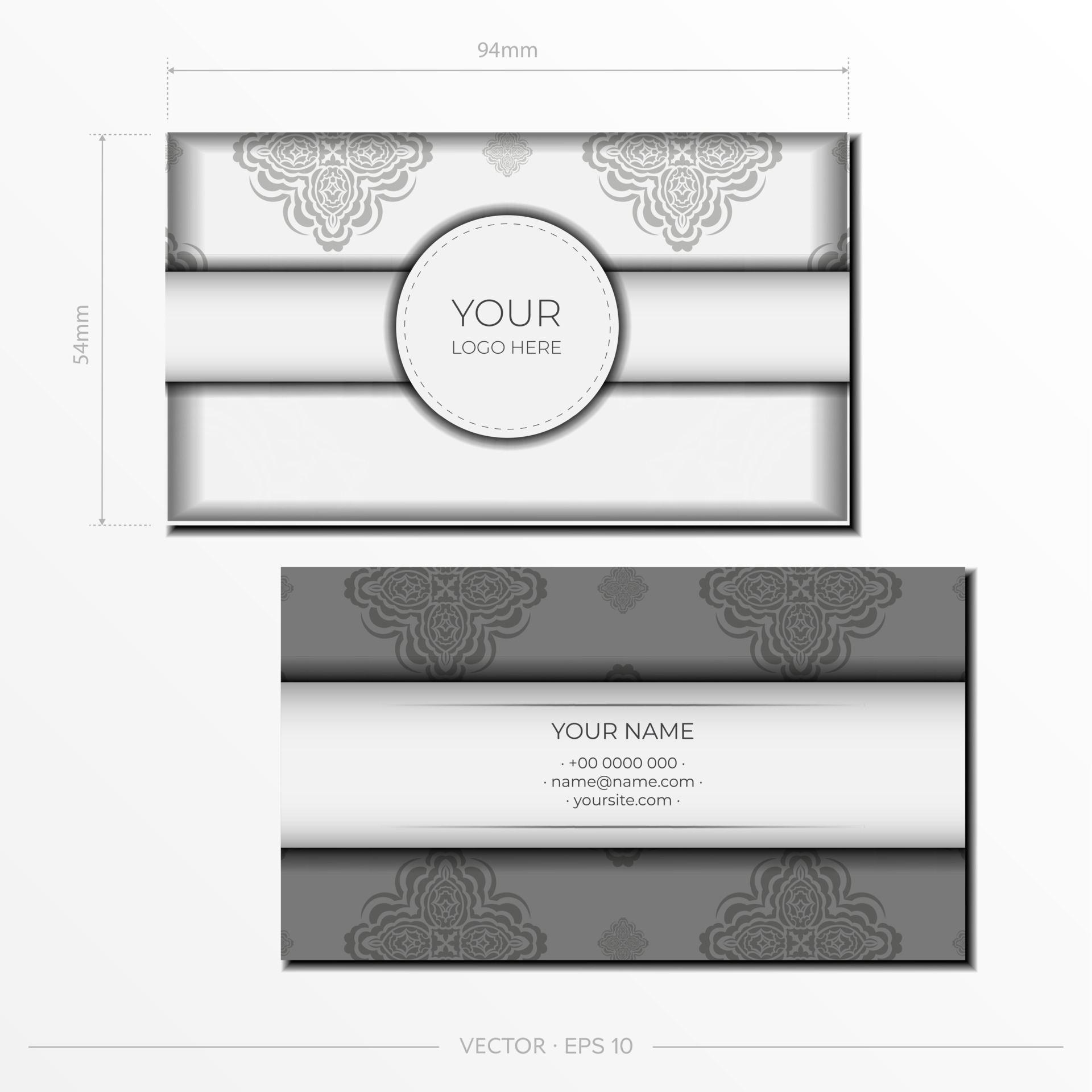 vector-business-card-template-in-white-color-with-gorgeous-vector