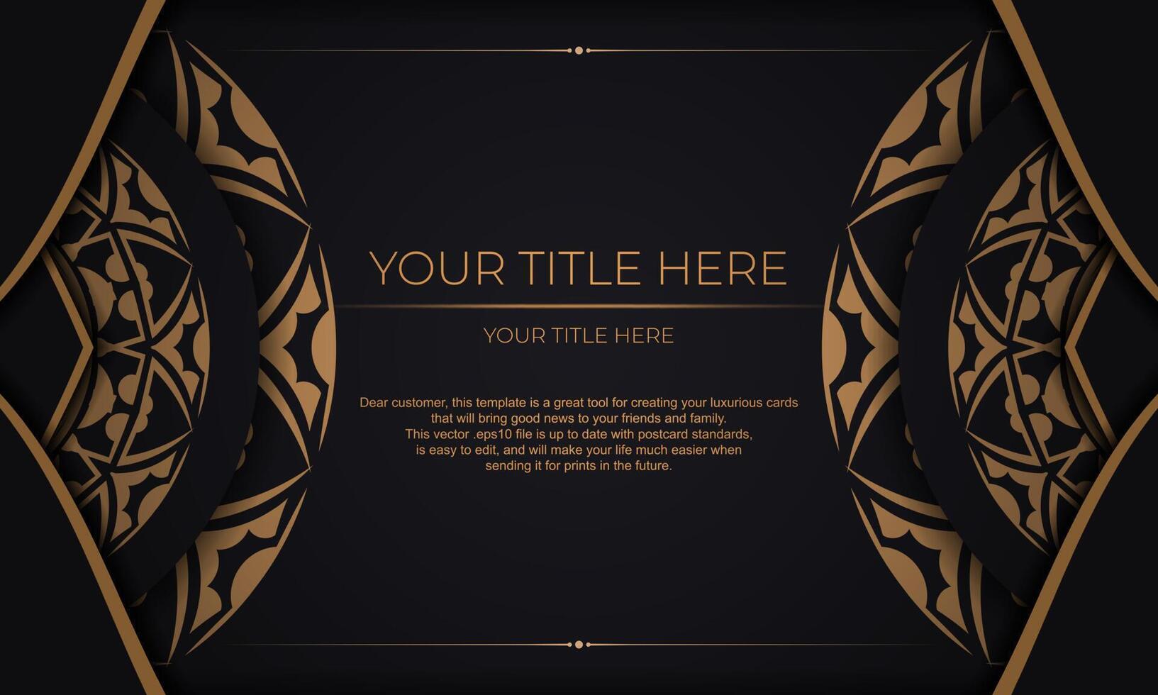 Luxury black and gold background with ornate design vector