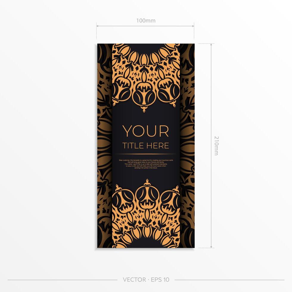 A black and gold banner with an ornate pattern vector