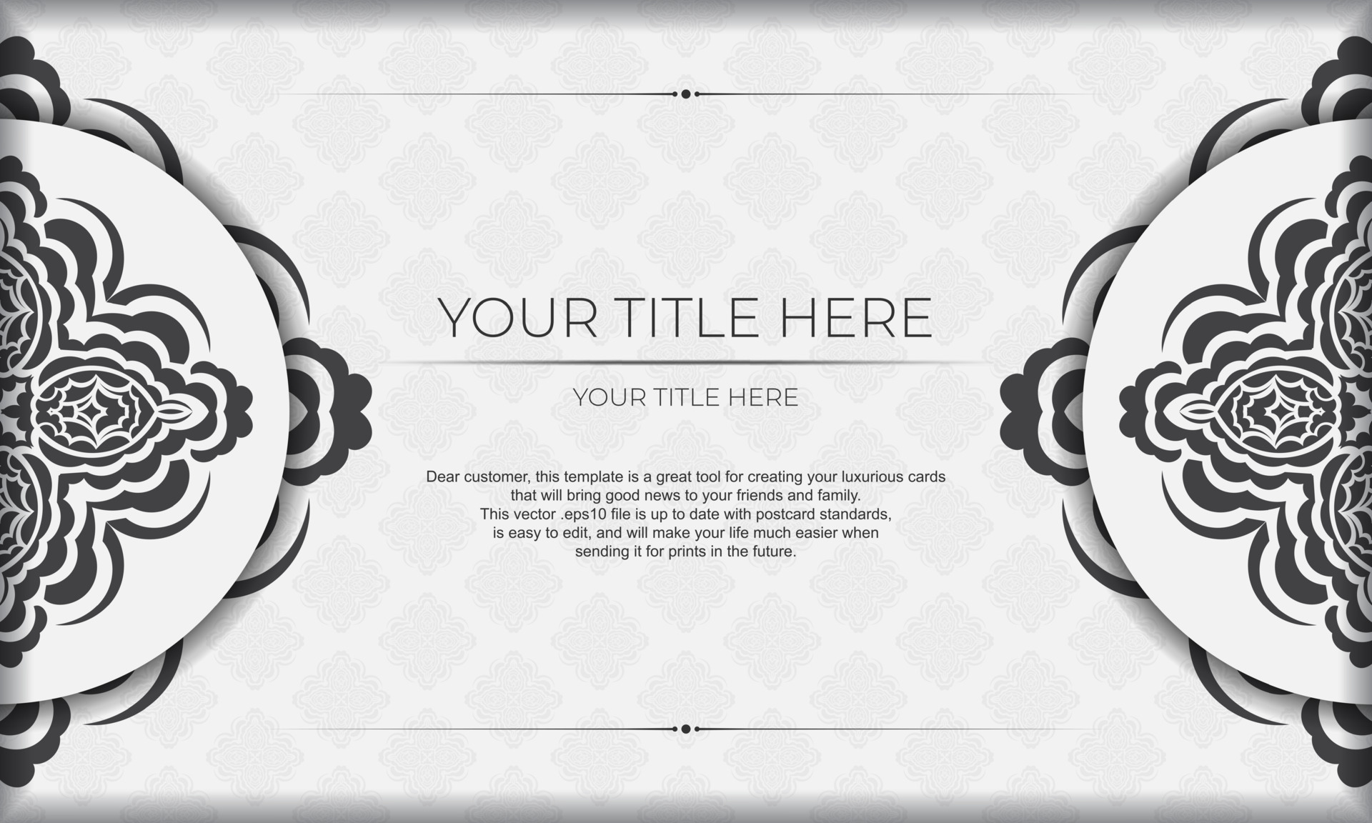 White vector background of gorgeous vector patterns with mandala