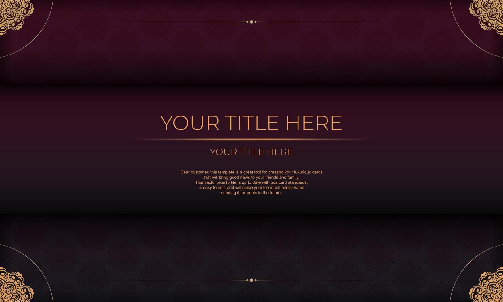 Luxury background with gold and burgundy elements vector