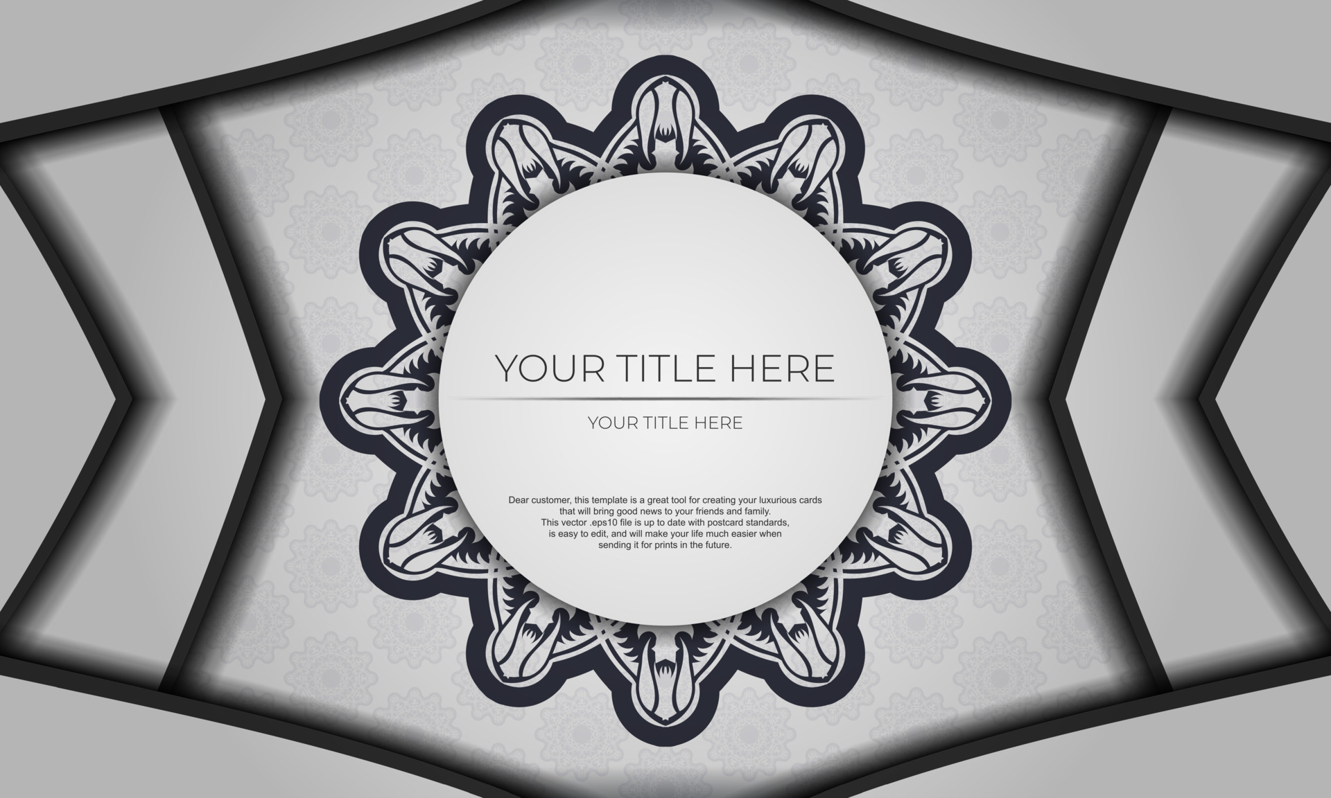 White luxury vector banner with abstract ornaments and place for your