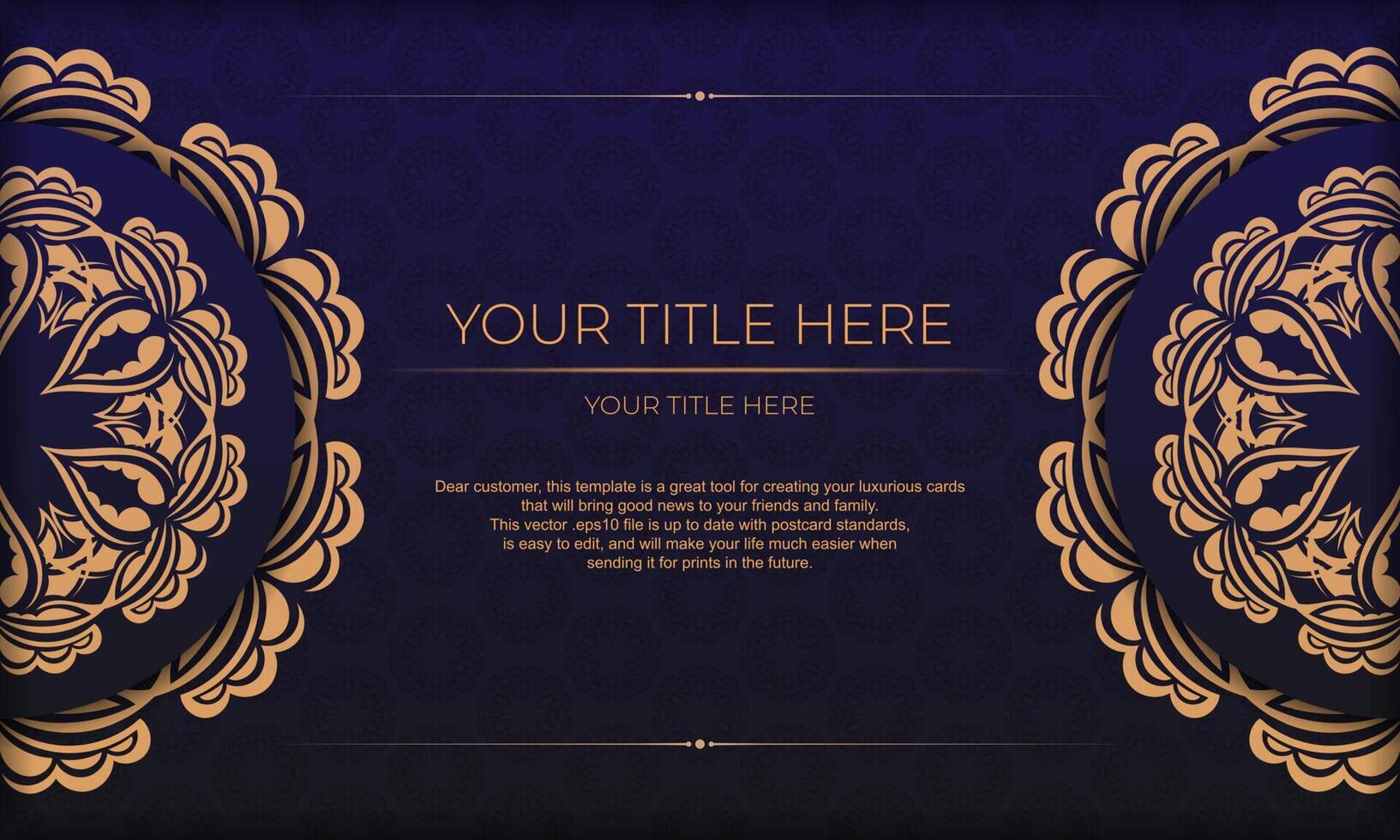 Template for design printable invitation card with luxurious patterns. Purple banner template with greek luxury ornaments and place under text. vector