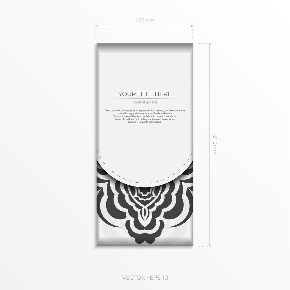 A white and black package with an ornate design vector