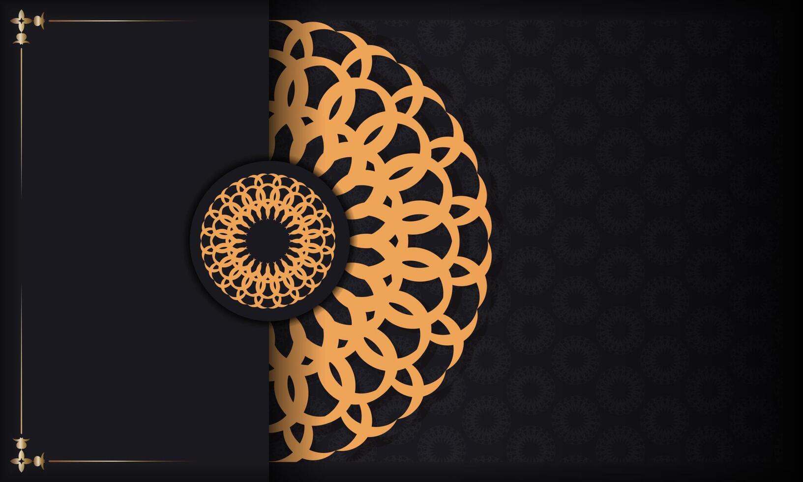 An elegant black and gold background with a circular pattern vector