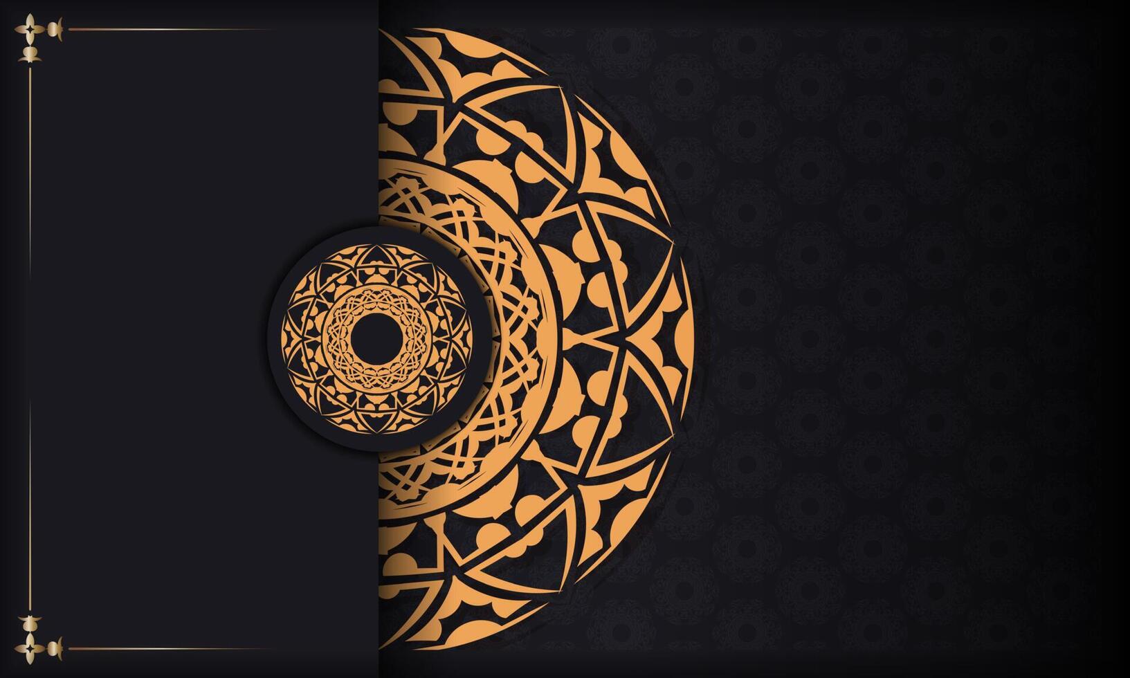 An ornate black and gold background with a circular design vector