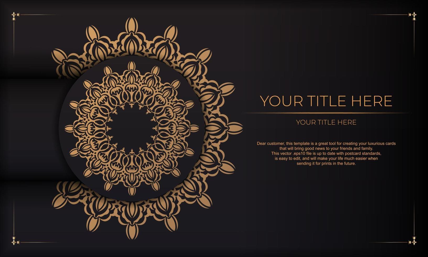 Luxurious background with vintage vintage ornaments and place for your design. Template for print design invitation card with mandala ornament. vector