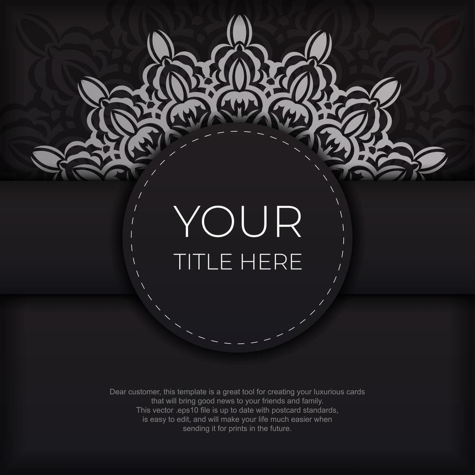 Luxury black and white background with lace pattern vector