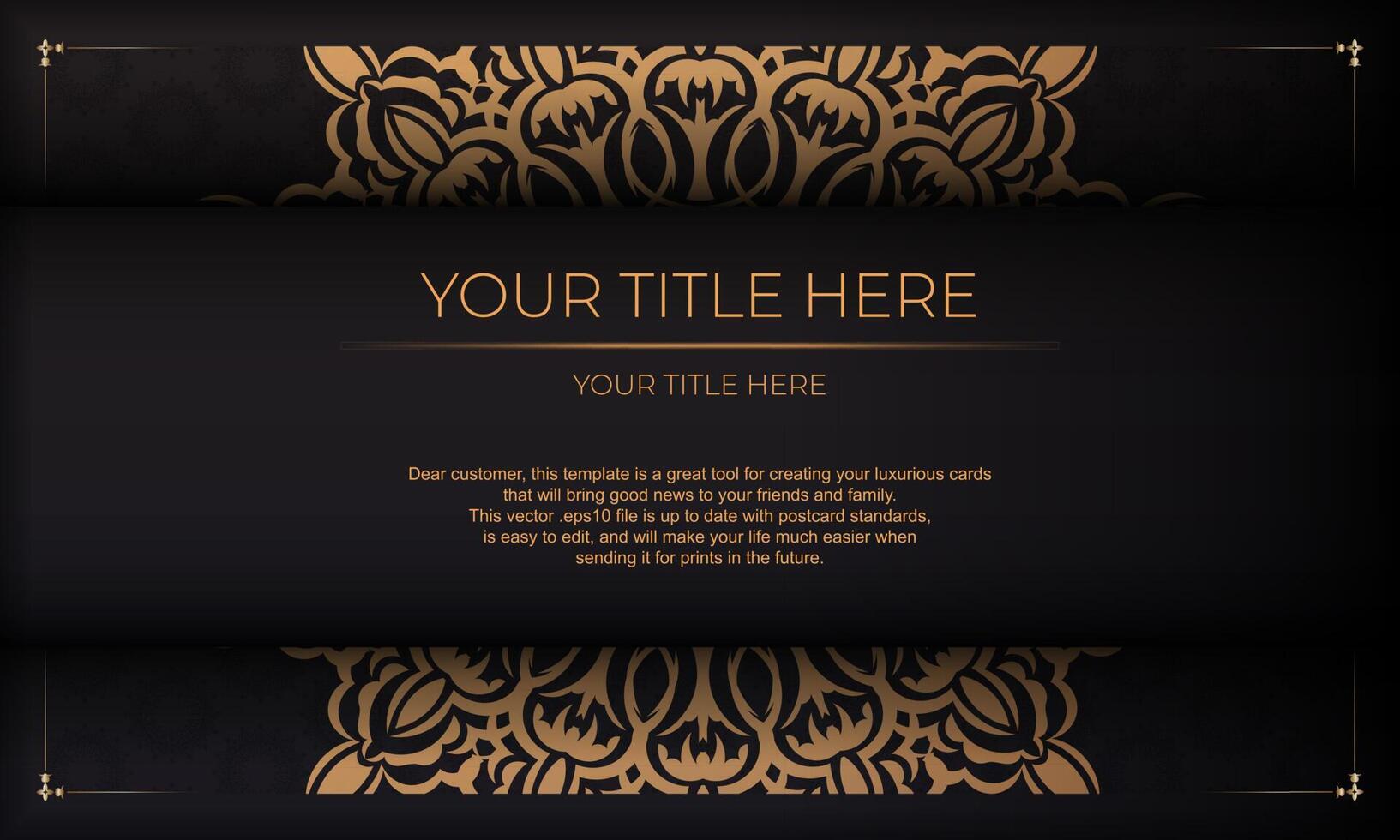 Luxurious background with vintage vintage ornaments and place for your text. Invitation card design with mandala ornament. vector