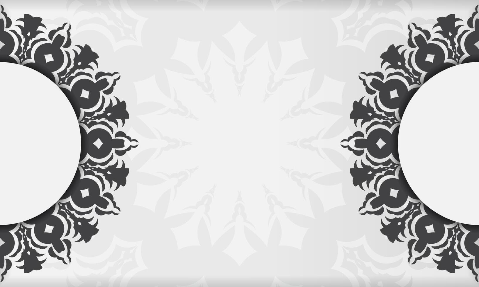 Invitation card design with luxurious ornaments. White vector background with greek luxury ornaments and place for your design.