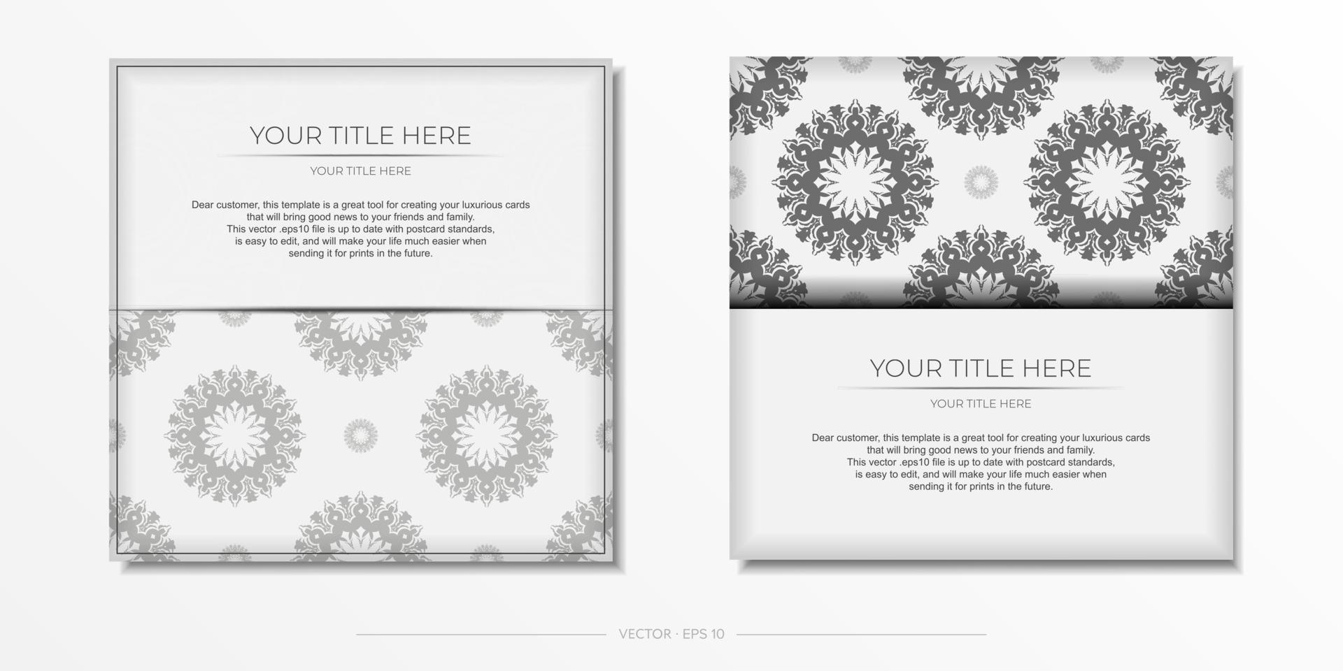 Stylish Invitation Vintage Patterns Stylish Vector Ready Print White Color Luxurious Greek