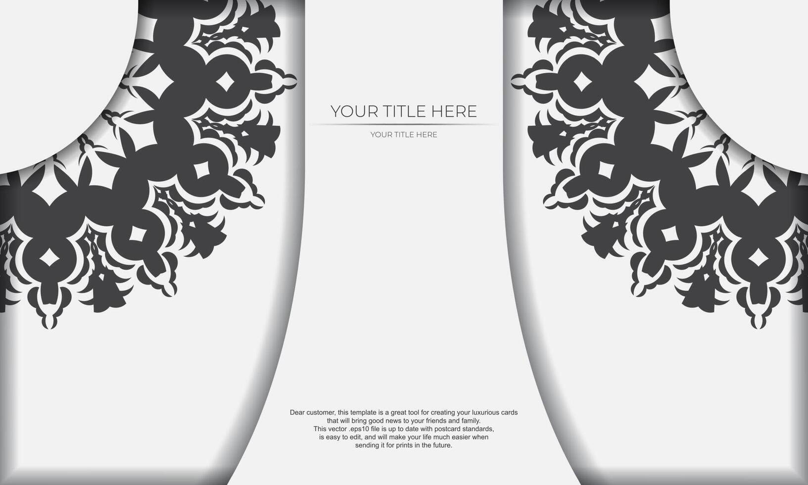 A black and white design with a floral pattern vector