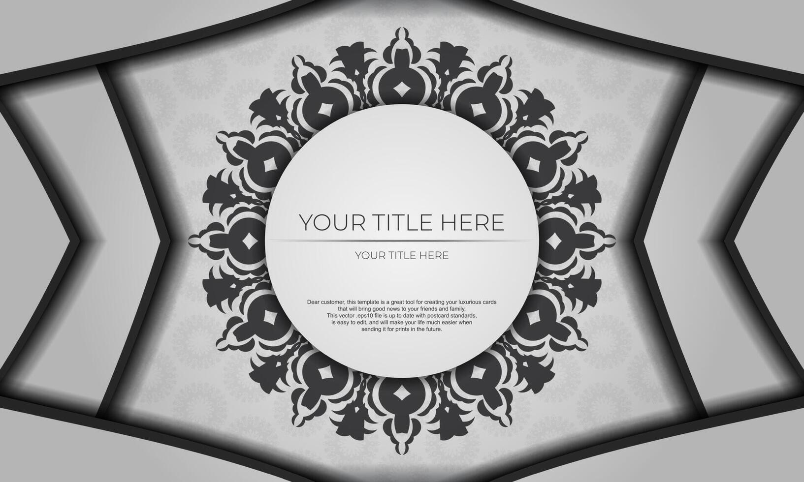Invitation card design with luxurious ornaments. White background with greek luxury vintage ornaments and place for your text. vector
