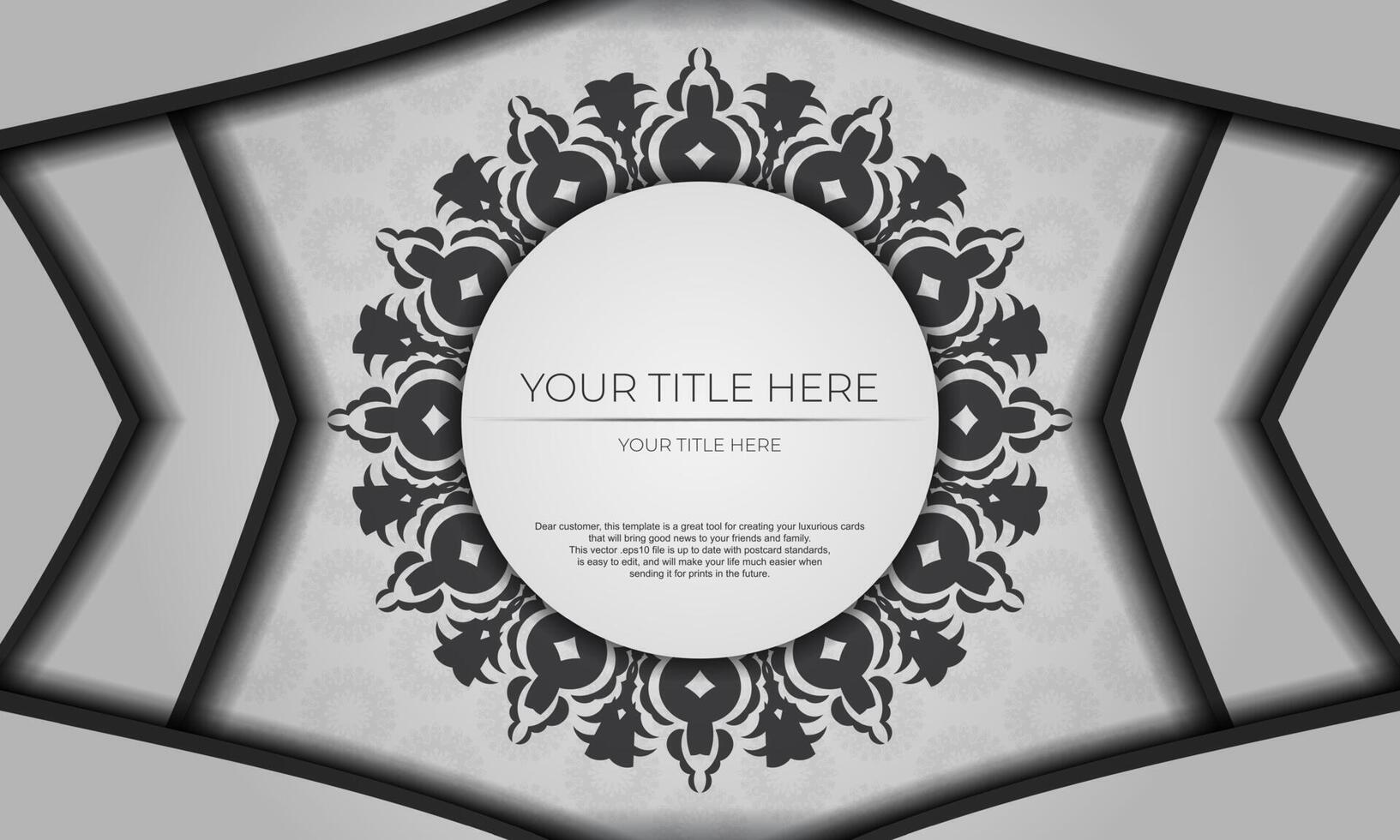 Invitation card design with luxurious ornaments. White background with greek luxury vintage ornaments and place for your text. vector