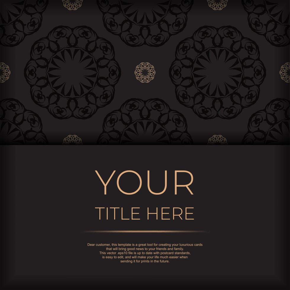 Luxury black and gold background with ornate pattern vector